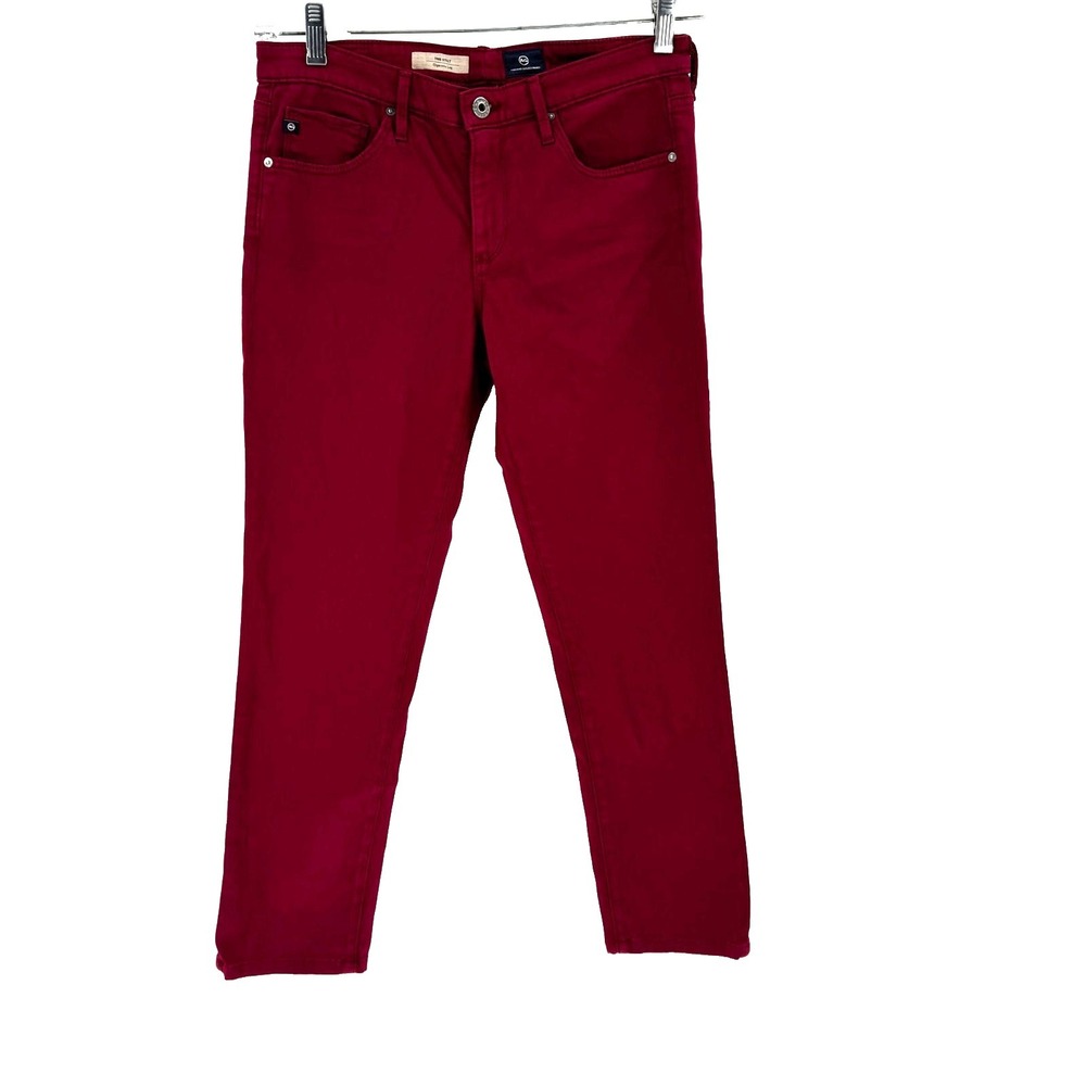 AG Adriano Goldschmied The Stilt Cigarette Leg Jeans Women's‎ 29 Burgandy Ankle - Picture 6 of 8